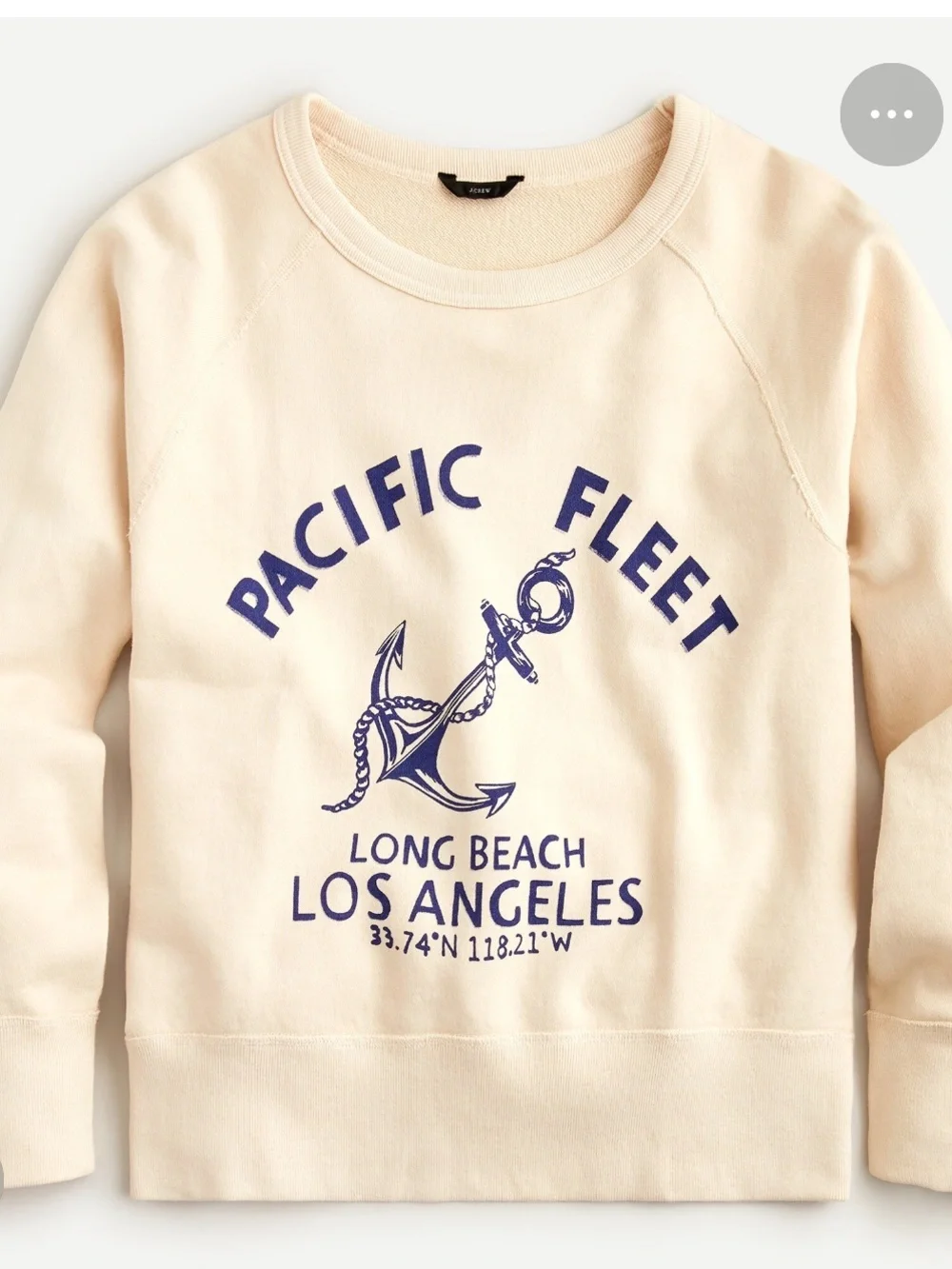 NWOT J. Crew Pacific Fleet Graphic Sweatshirt in Cream